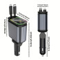 Cargador de Coche Retráctil 4-en-1 66W con Luz LED Ambiente Cargador de Coche Retráctil 4-en-1 66W con Luz LED Ambiente