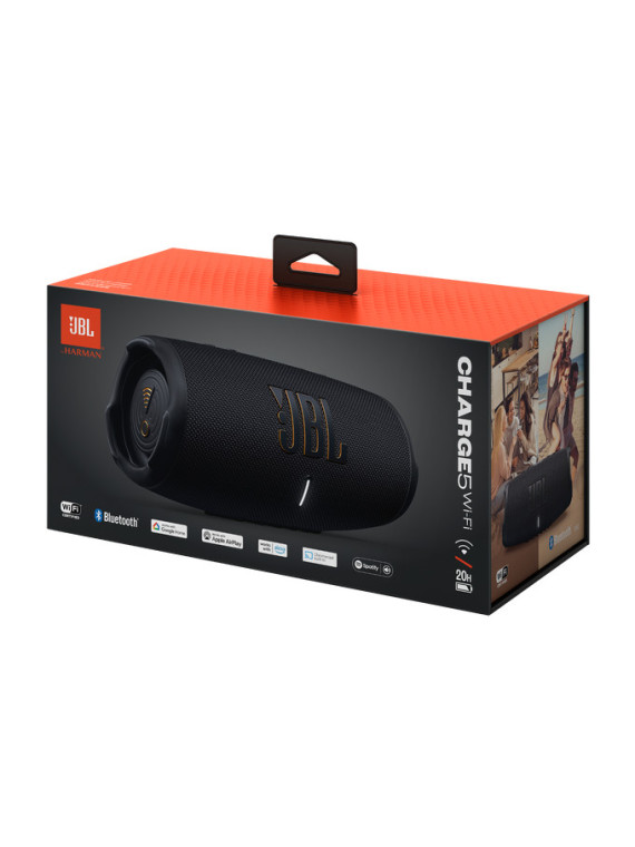 Altavoz inalámbrico - JBL Charge 5 Wifi- 40 W, 20 horas, IP67, PartyBoost,  USB Tipo-C, Negro