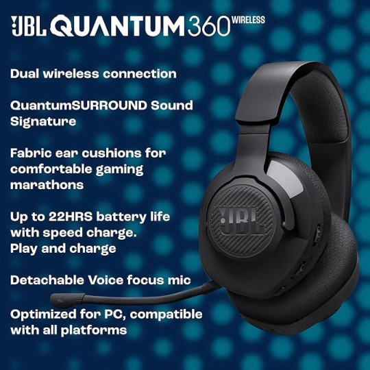 JBL Quantum 360 Auriculares Inalámbricos Circumaurales Gaming JBL Quantum 360 Auriculares Inalámbricos Circumaurales Gaming