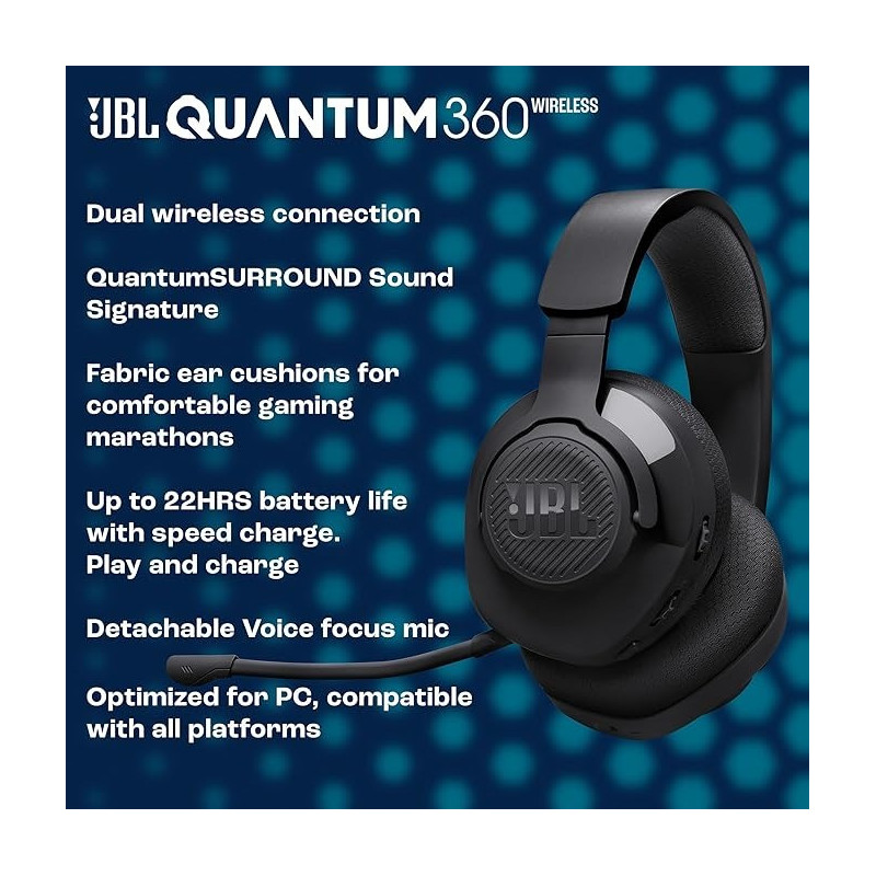 JBL Quantum 360 Auriculares Inalámbricos Circumaurales Gaming