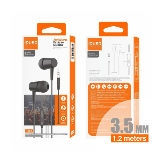 Auriculares Estéreo IDUDS con Micrófono – Sonido Hi-Fi y Control Multifunción Auriculares Estéreo IDUDS con Micrófono – Sonido Hi-Fi y Control Multifunción