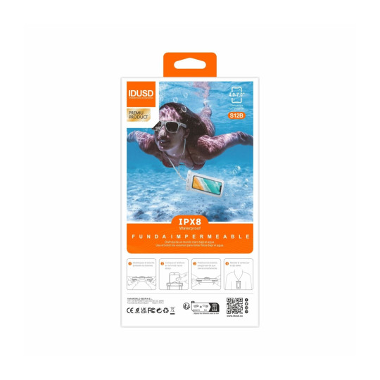 Funda Impermeable S12A para Móvil 4-7" – Protección Total IPX8 Funda Impermeable S12A para Móvil 4-7" – Protección Total IPX8