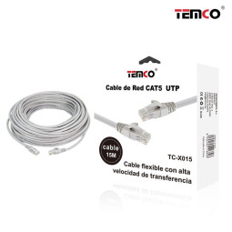 Cable Internet 15m TC-X015 – CAT5E UTP RJ-45 Macho-Macho de Alta Velocidad