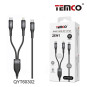 Multi cable Tipo C a Tipo C/Lightning 1.5m QYT60302 | Carga rápida