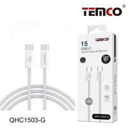 Cable Tipo C a Tipo C 3A 1m PD60W Blanco QHC1503-G | Carga rápida y segura