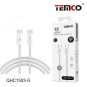 Cable Tipo C a Tipo C 3A 1m PD60W Blanco QHC1503-G | Carga rápida y segura