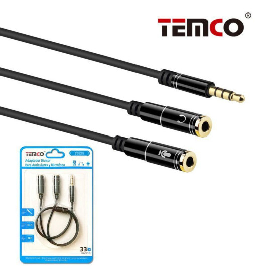 Cable Adaptador Divisor para Auriculares y Micrófono YPZ07