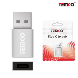 Adaptador Tipo C hembra a USB macho Plateado T-U-P | Conversor USB universal