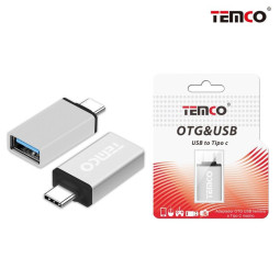 Adaptador OTG hembra a Tipo C macho Plateado U-T-OTG2-P | Conexión Android universal