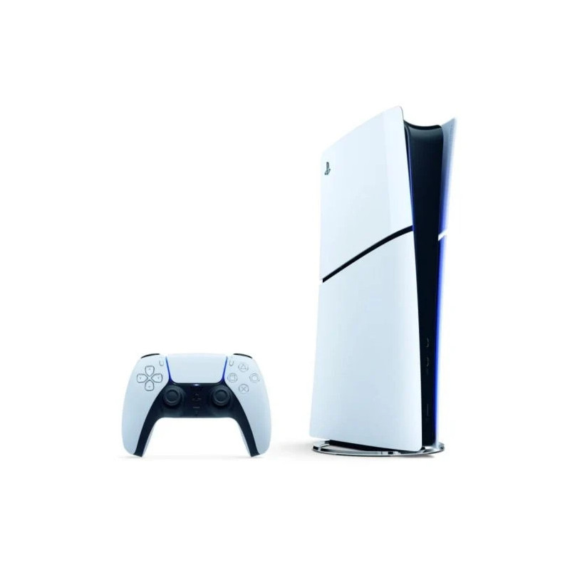 Sony PS5 Slim Digital Edition, 825 GB SSD, 4K, 1 mando, Chasis E, Blanco