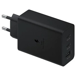 Cargador Samsung 65W Original 3 Puertos – Carga Rápida Negra