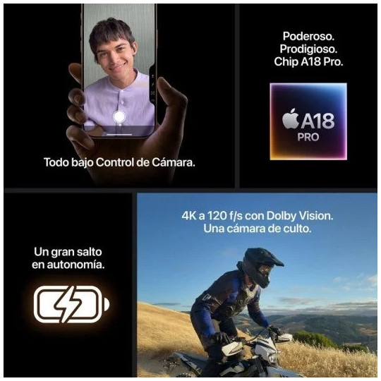iPhone 16 Pro 5G 128GB/256GB/512GB/1TB Precintado | 3 Años de Garantía
