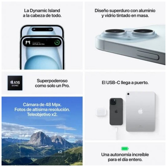 Apple iPhone 15 Plus Reacondicionado | Batería 97% | 1 Año de Garantía