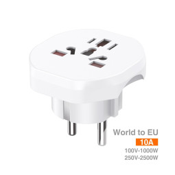Adaptador Universal World to Europe D01B – Enchufe europeo seguro