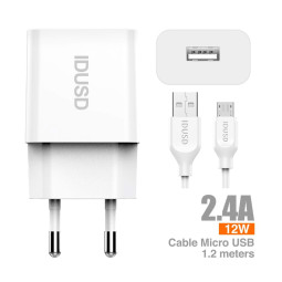 Smart Charger 2.4A + Micro-USB D71B – Carga eficiente y segura